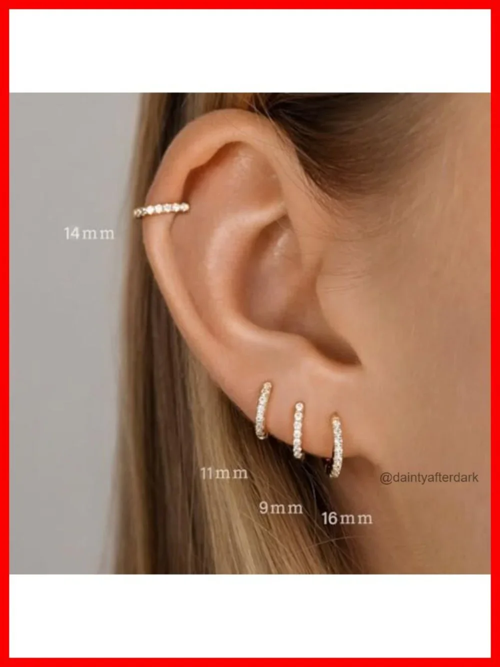14K Gold Plated Cubic Zirconia Hoop Earrings Set for Women, Lightweight Dainty